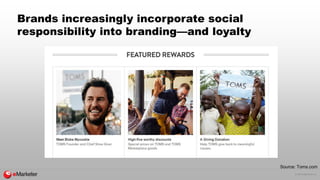 © 2016 eMarketer Inc.
Brands increasingly incorporate social
responsibility into branding—and loyalty
Source: Toms.com
 