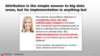 © 2015 eMarketer Inc.
Attribution is the simple answer to big data
woes, but its implementation is anything but
“The need ...