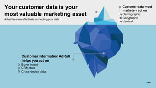 Your customer data is your
most valuable marketing asset
Advertise more effectively connecting your data.
Customer informa...