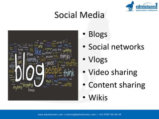 Social MediaBlogsSocial networksVlogsVideo sharingContent sharingWikis