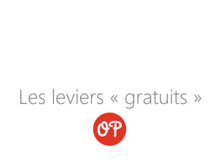 Les leviers « gratuits »
 