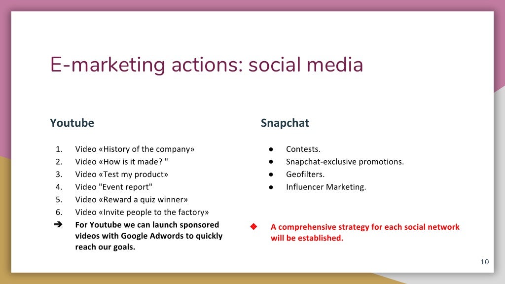 E marketing plan  exemple
