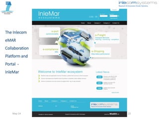 The Inlecom
eMAR
Collaboration
Platform and
Portal -
InleMar
May-14 22
 