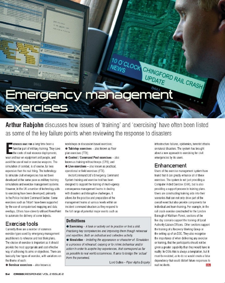 Emergency management Exercises CRJ