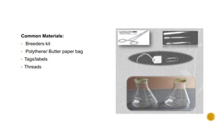 Common Materials:
• Breeders kit
• Polythene/ Butter paper bag
• Tags/labels
• Threads
 