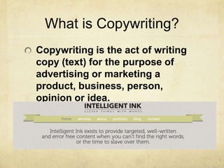 Basic Copywriting Skills | PPTX