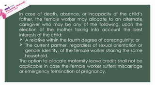 105-day Expanded Maternity Leave Under Republic Act 11201 | PPTX