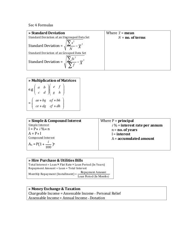 loan formulas