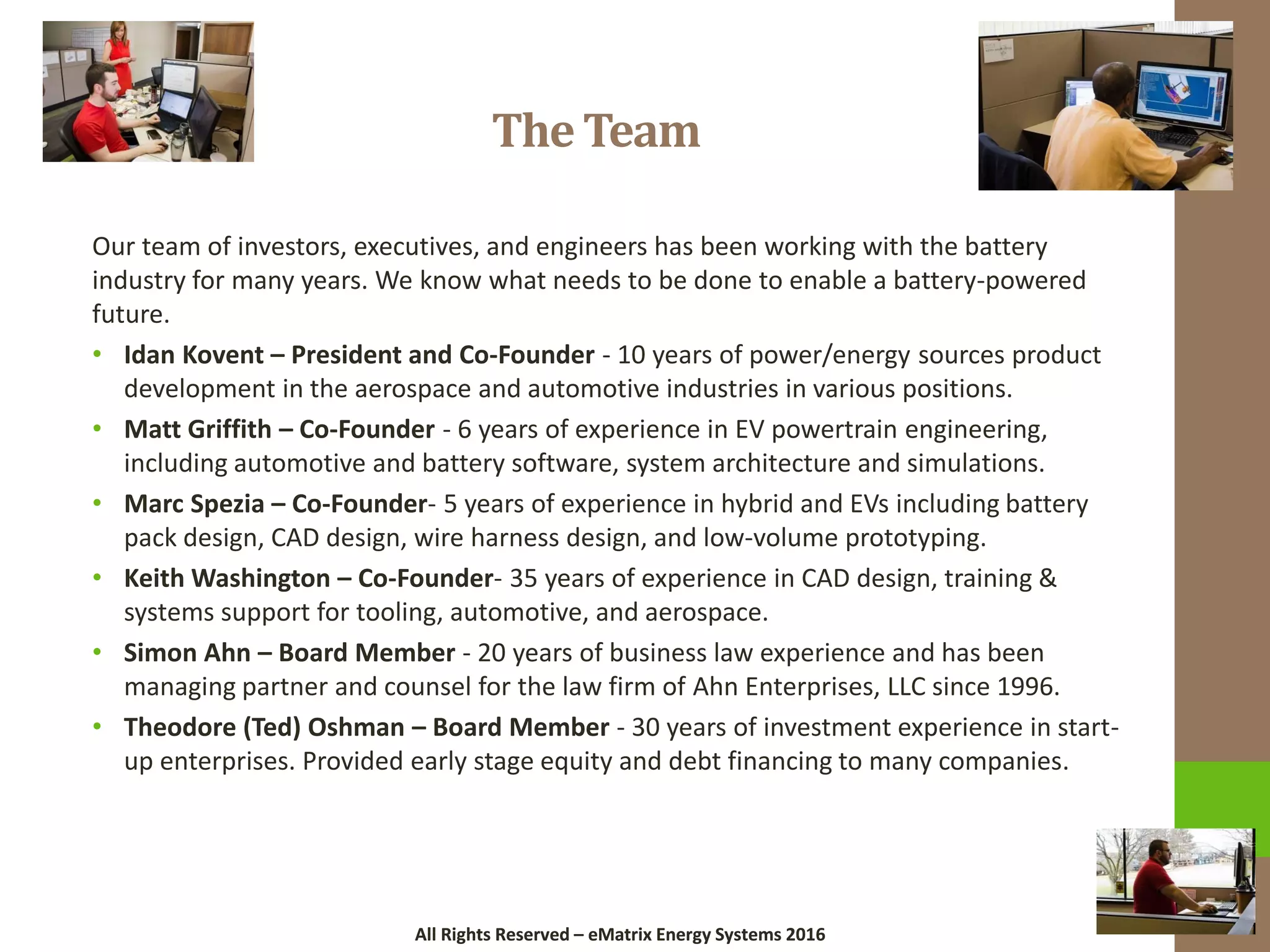 eMatrix Energy Systems pitch | PDF | Power and Energy Industry | Industries