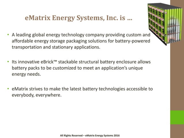 eMatrix Energy Systems pitch | PDF | Power and Energy Industry | Industries