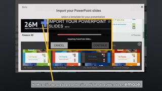 Notificación de que la presentación está siendo publicada en emaze 
 