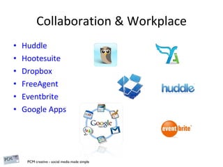 Collaboration & Workplace Huddle Hootesuite Dropbox FreeAgent Eventbrite Google Apps 