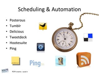 Posterous Tumblr Delicious Tweetdeck Hootesuite Ping Scheduling & Automation 