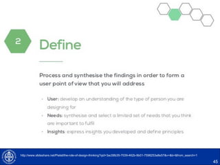 45
http://www.slideshare.net/Pietel/the-role-of-design-thinking?qid=3ac58b35-7039-462b-9b01-7598253a8e57&v=&b=&from_search=1
 