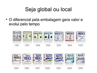 Seja global ou local

O diferencial pela embalagem gera valor e
evolui pelo tempo
 