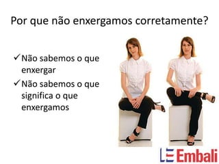 Por que não enxergamos corretamente?


Não sabemos o que
 enxergar
Não sabemos o que
 significa o que
 enxergamos
 