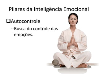 Pilares da Inteligência Emocional
Autocontrole
 –Busca do controle das
  emoções.
 