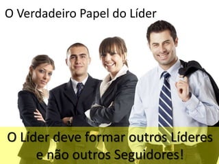 O Verdadeiro Papel do Líder




O Líder deve formar outros Líderes
     e não outros Seguidores!
 