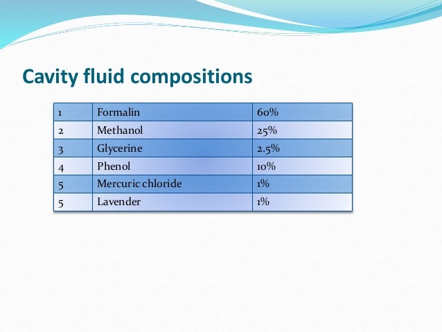Embalming Fluid Dilution Chart