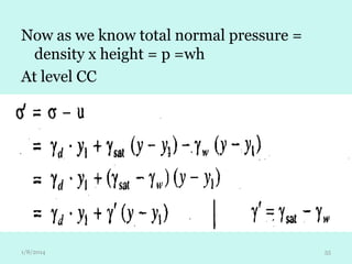 Now as we know total normal pressure =
density x height = p =wh
At level CC

1/8/2014

55

 