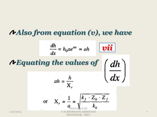 Also from equation (v), we have

vii
Equating the values of

1/27/2014

PREPARED BY
V.H.KHOKHANI,ASSISTANT
PROFESSOR, DIET.

7

 