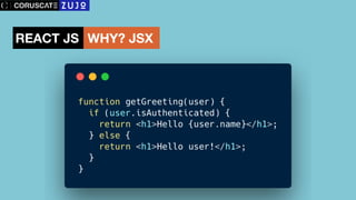 REACT JS WHY? JSX
 
