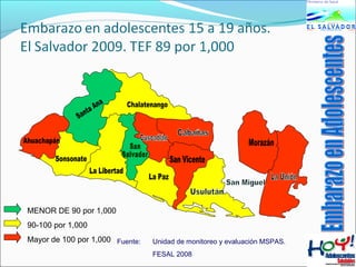 MENOR DE 90 por 1,000 
90-100 por 1,000 
Mayor de 100 por 1,000 Fuente: Unidad de monitoreo y evaluación MSPAS. 
FESAL 2008 
 