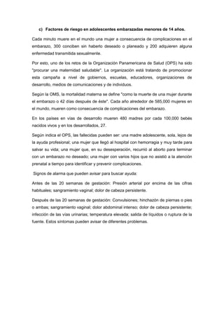 Embarazo   índice de contenidos