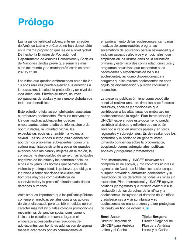 Embarazo Adolescente Unicef