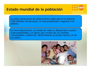 Estado mundial de la población

Fondo de Población
de las Naciones Unidas

 