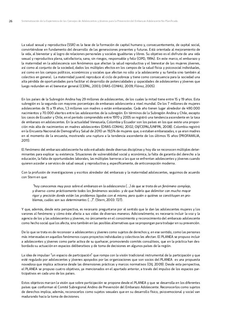 Embarazo Adolescente Participar Para Prevenir