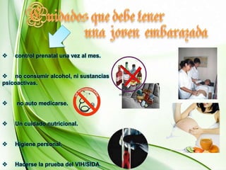 Riesgos  de  la  adolescente  embarazada           Las adolescentes embarazadas tienen más probabilidades de fumar que las mujeres mayores de 25 años de edad. En el 2002, el 13,4 por ciento de las adolescentes entre los 18 y 19 años fumaron, en comparación con el 11,4 por ciento de todas las mujeres embarazadas. El fumar duplica el riesgo de una mujer de tener un bebé de bajo peso al nacer,  y  también aumenta el riesgo de complicaciones con el embarazo, el nacimiento prematuro y el nacimiento de un bebé muerto. 