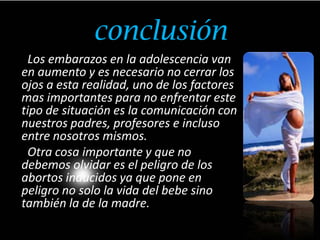Acciones para la prevención del embarazo en la adolescenciaNo tener relaciones sexuales sin protección anticonceptiva.Tomar la iniciativa para hablar sobre anticonceptivos.Si tu pareja es la que planifica, conocer las características del método elegido. Apoyar a tu pareja siendo fiel, cuidando tu salud y tu cuerpo. Aprender sobre los métodos anticonceptivos.Utilizar condón.
