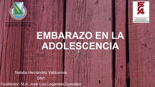 EMBARAZO EN LA
ADOLESCENCIA
Natalia Hernández Valdovinos
DN1
Facilitador: M.A. José Luis Legarreta González
 