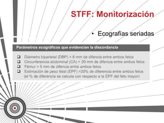 STFF: Monitorización

    • Ecografías seriadas
 