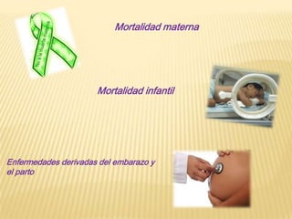 Mortalidad materna
Mortalidad infantil
Enfermedades derivadas del embarazo y
el parto
 