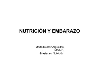 NUTRICIÓN Y EMBARAZO

Marta Suárez Argüelles
Médico
Master en Nutrición

 