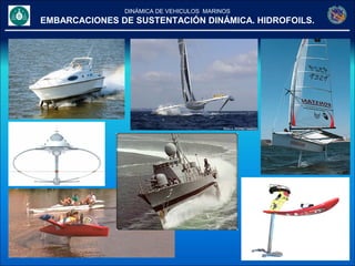 DINÁMICA DE VEHICULOS MARINOS
EMBARCACIONES DE SUSTENTACIÓN DINÁMICA. HIDROFOILS.
 