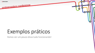 Exemplos práticos
Vamos ver um pouco disso tudo funcionando!
 