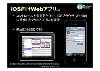 iOS向けWebアプリ
           リ                                    ( )
                                                (※)


   ...