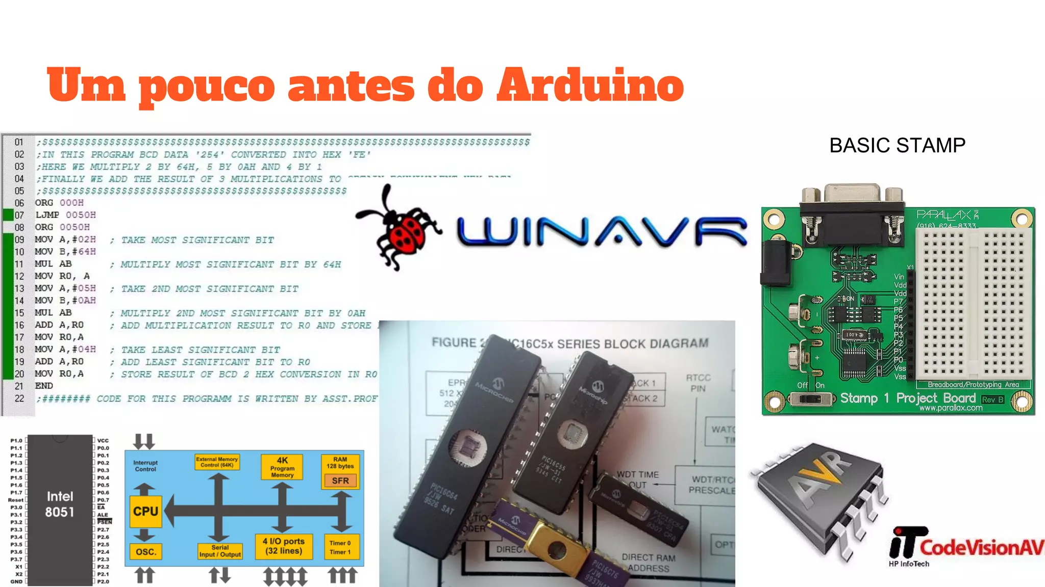 Um pouco antes do Arduino
BASIC STAMP
 