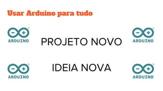 Usar Arduino para tudo
PROJETO NOVO
IDEIA NOVA
 