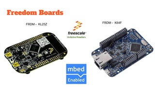 Freedom Boards
FRDM - KL25Z FRDM - K64F
 