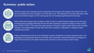 © Ipsos | Earth Day 2022 | April 2022 | Version 1 | Public use
3
While the public show increasing levels of awareness of t...