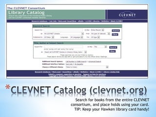 Clevnet Library Card Embarking on a research journey | PPTX