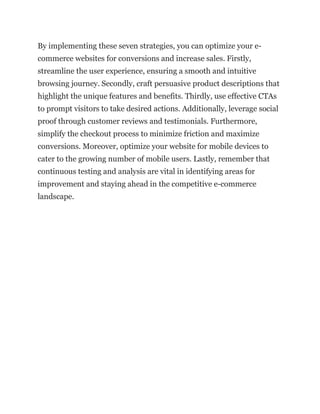 Ecommerce website Optimizing for success | PDF