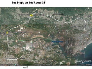 Bus Stops on Bus Route 38
 