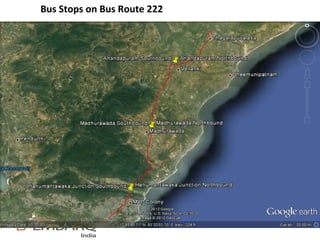 Bus Stops on Bus Route 222
 