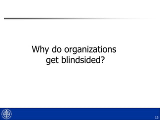 Why do organizations
get blindsided?

13

 