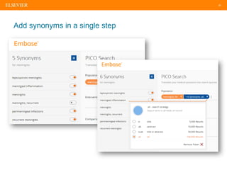 20
Add synonyms in a single step
 